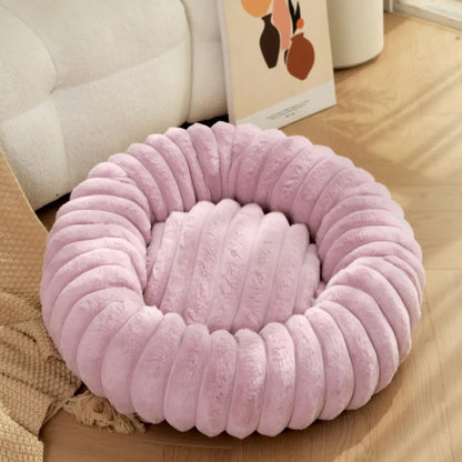 Haven Round Plush Pet Bed — Compact