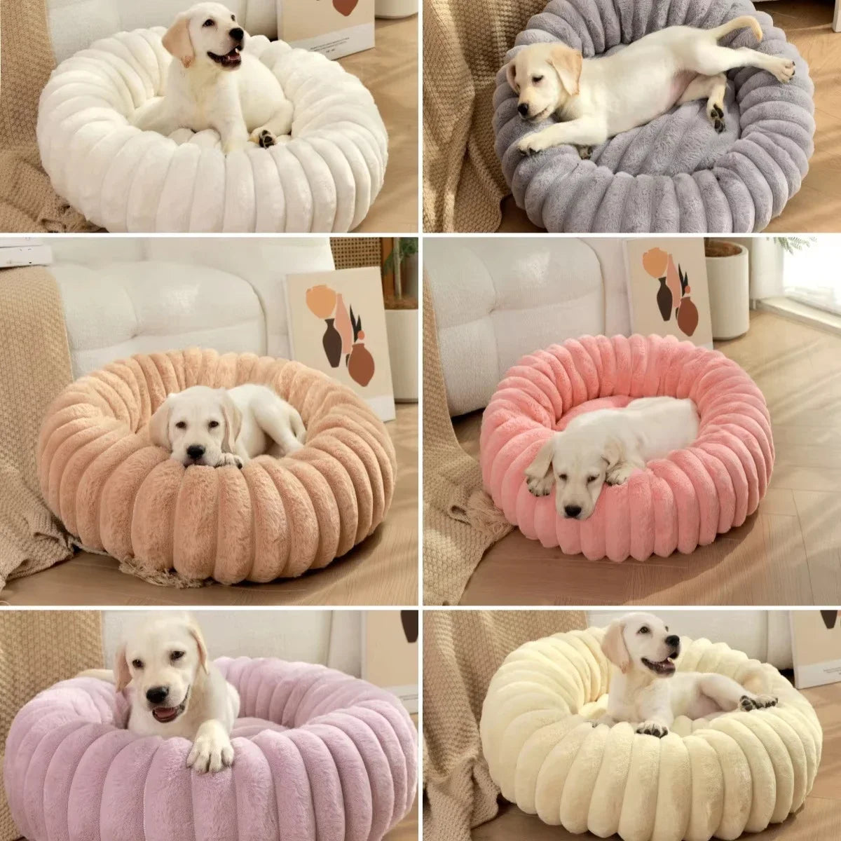 Haven Round Plush Pet Bed — Compact