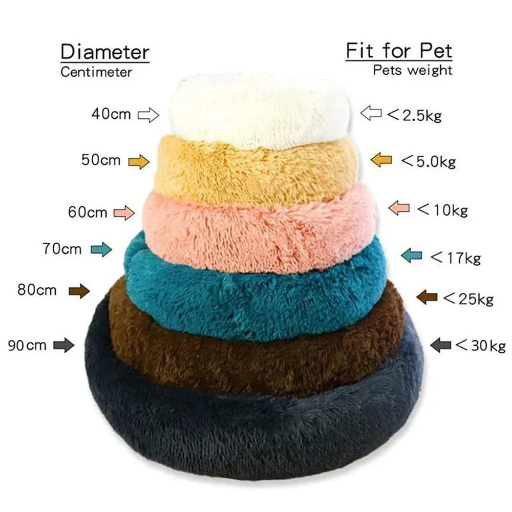 Haven Round Plush Pet Bed — Mid