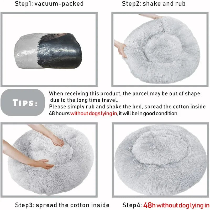 Haven Round Plush Pet Bed — Large