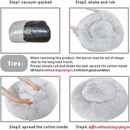 Haven Round Plush Pet Bed — Large