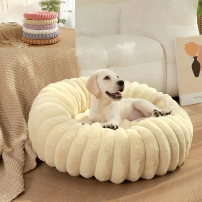 Haven Round Plush Pet Bed — Compact