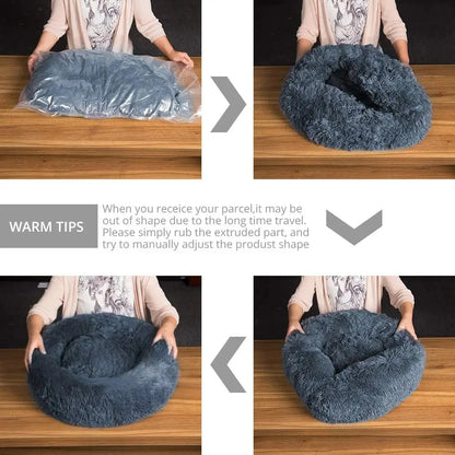 Haven Round Plush Pet Bed — Mid