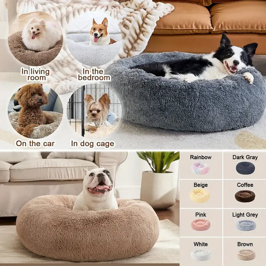 Haven Round Plush Pet Bed — Mid