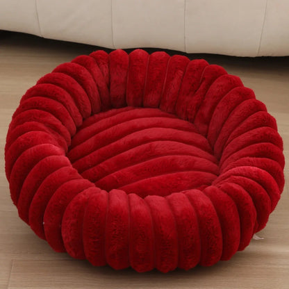 Haven Round Plush Pet Bed — Compact